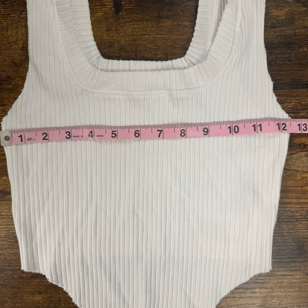 Cotton Citizen white Ibiza Square neck crop Tank Top Size XS NEW - Picture 3 of 7